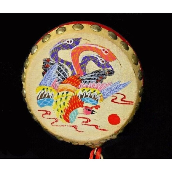 Chinese Hand Drum Percussion Instrument Feng Yang Flower Drum Hand Painted Box - Picture 7 of 15